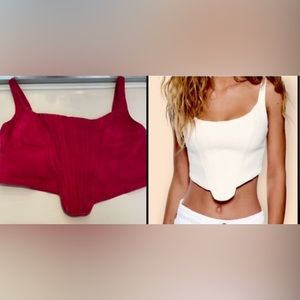 Hot pink Zara Denim Corset Top. Size small. Good condition.